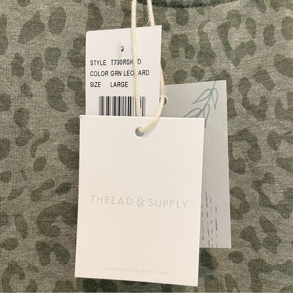 Thread & Supply Aliza Top in Green Leopard NWT - Picture 7 of 8